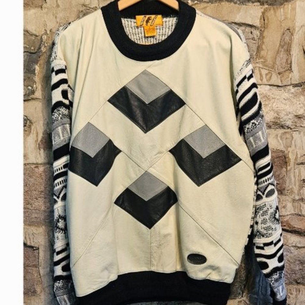 Leather Sweater  men's Size M by Trutus Biancarra